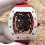 Replica Richard Mille RM 11L SS Case White Bezel Red Dial rubber Design Watch